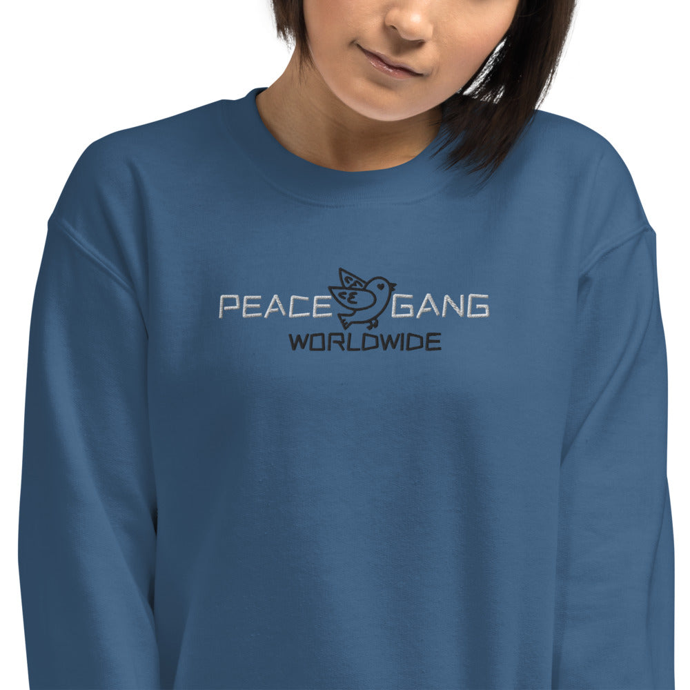 Customizable Unisex Embroidered Sweatshirt - PEACE GANG