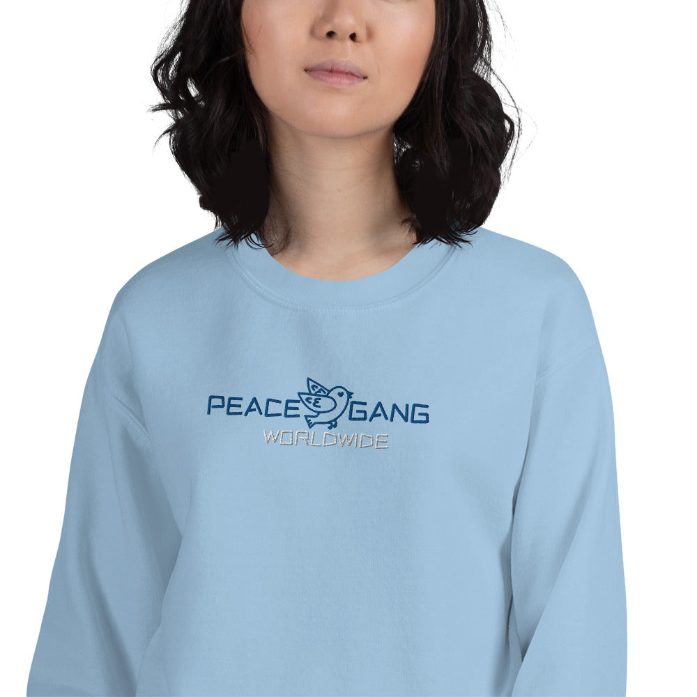 Customizable Unisex Embroidered Sweatshirt - PEACE GANG