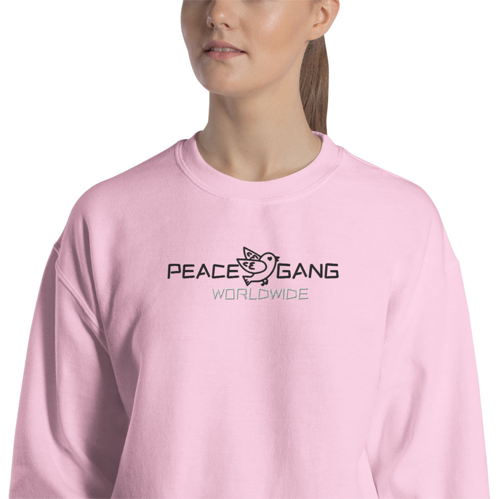 Customizable Unisex Embroidered Sweatshirt - PEACE GANG