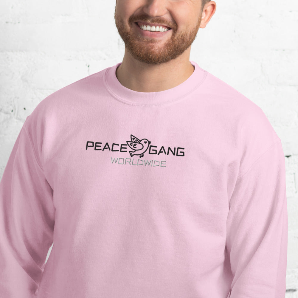 Customizable Unisex Embroidered Sweatshirt - PEACE GANG