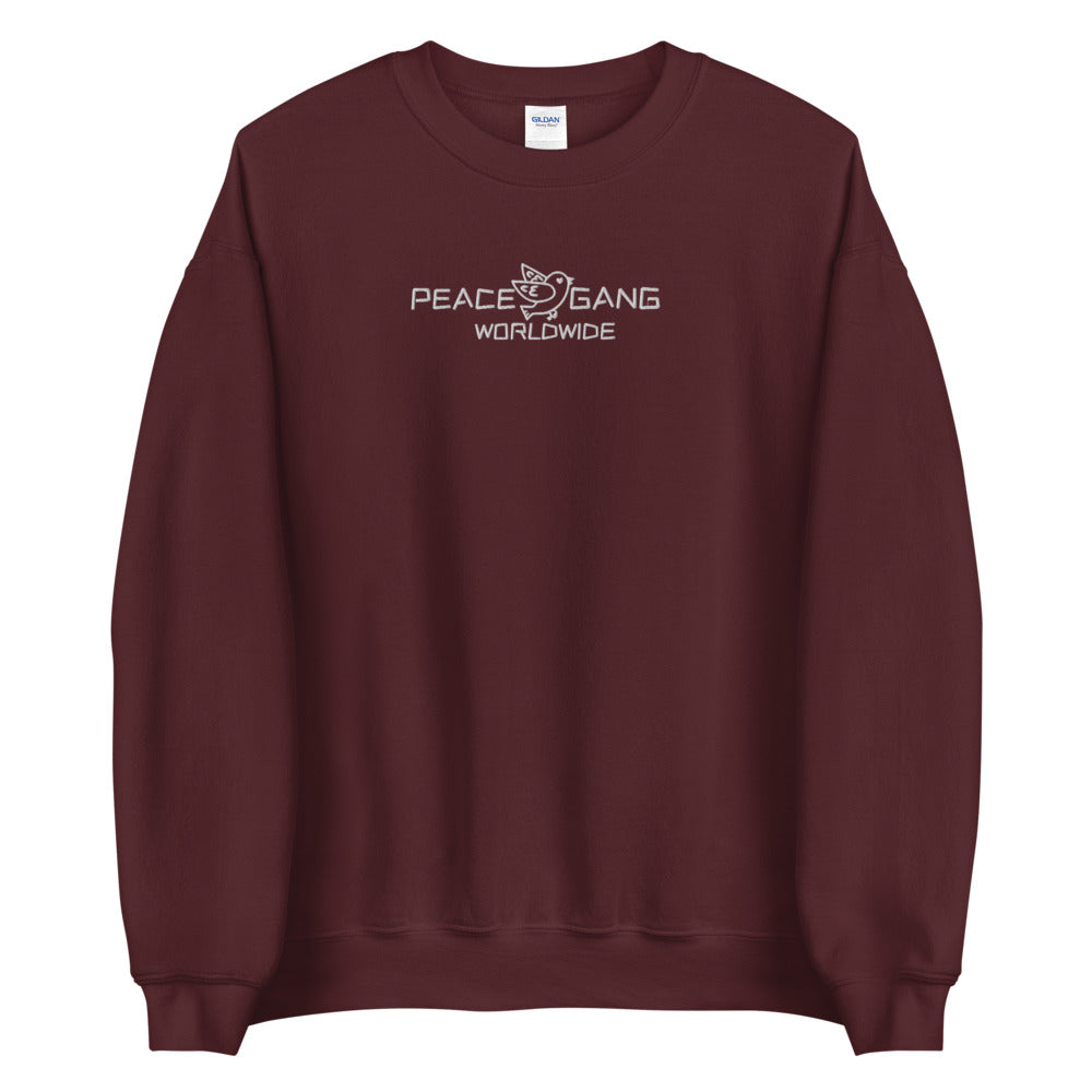 Customizable Unisex Embroidered Sweatshirt - PEACE GANG