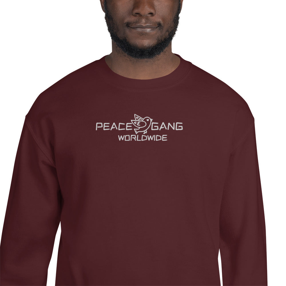 Customizable Unisex Embroidered Sweatshirt - PEACE GANG