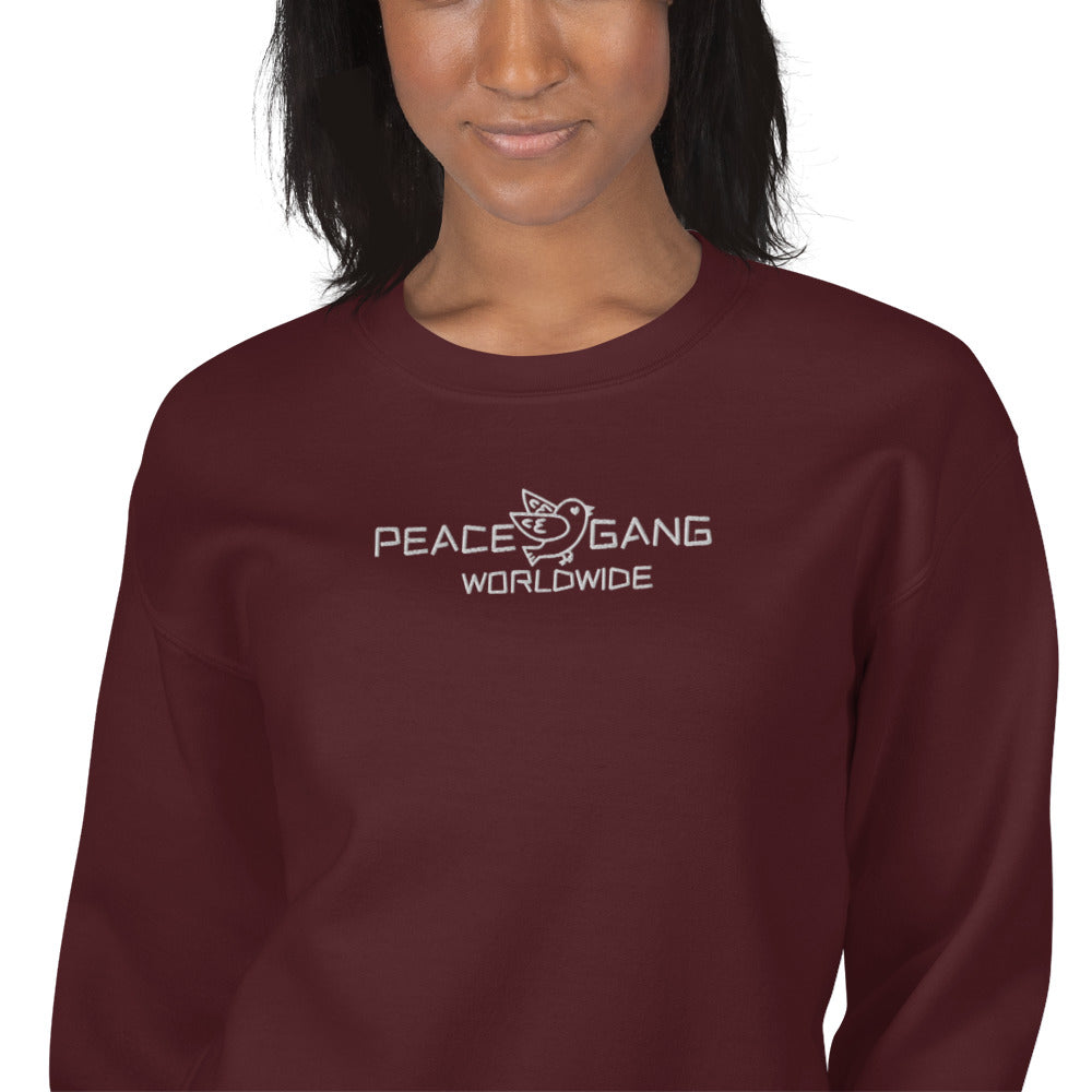 Customizable Unisex Embroidered Sweatshirt - PEACE GANG