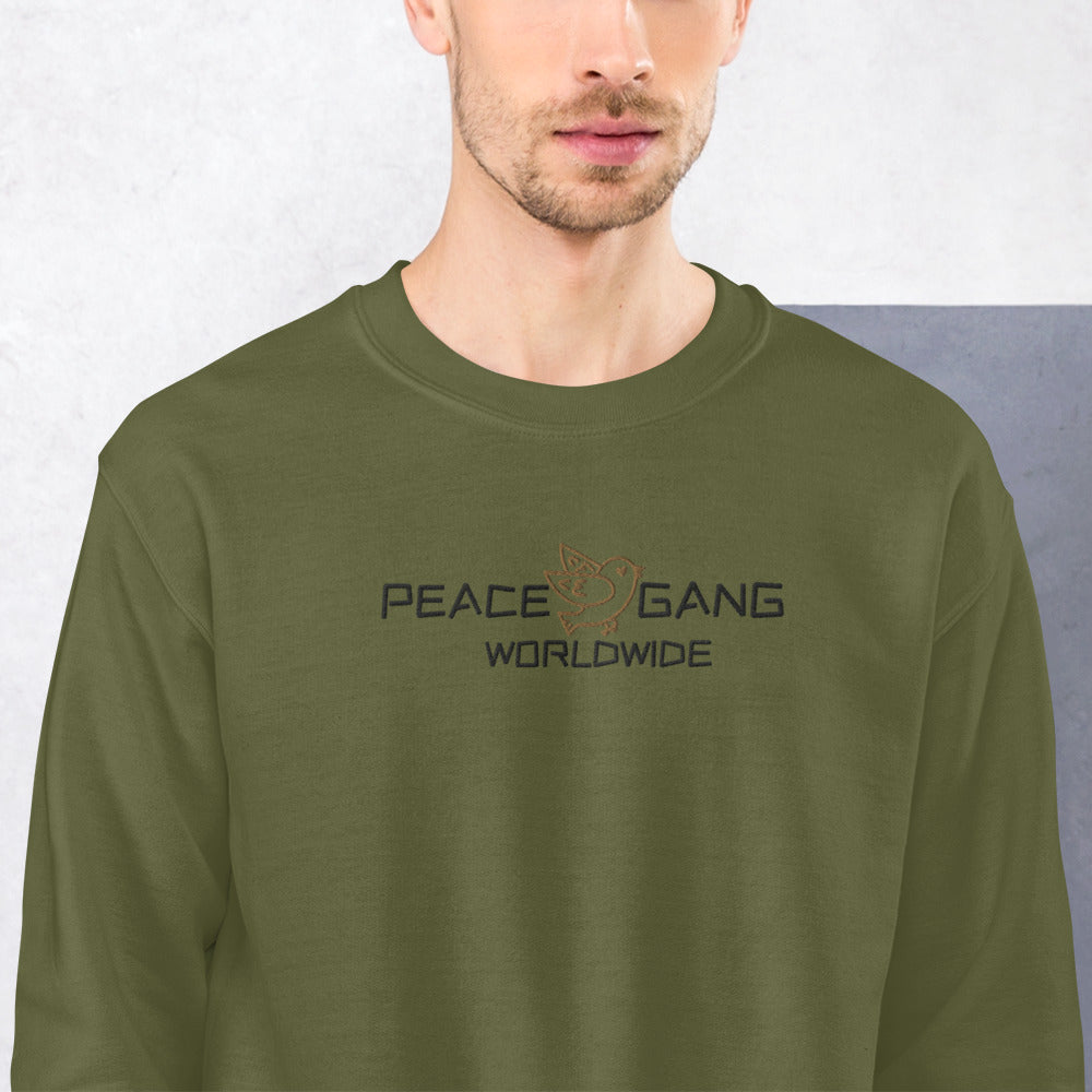 Customizable Unisex Embroidered Sweatshirt - PEACE GANG