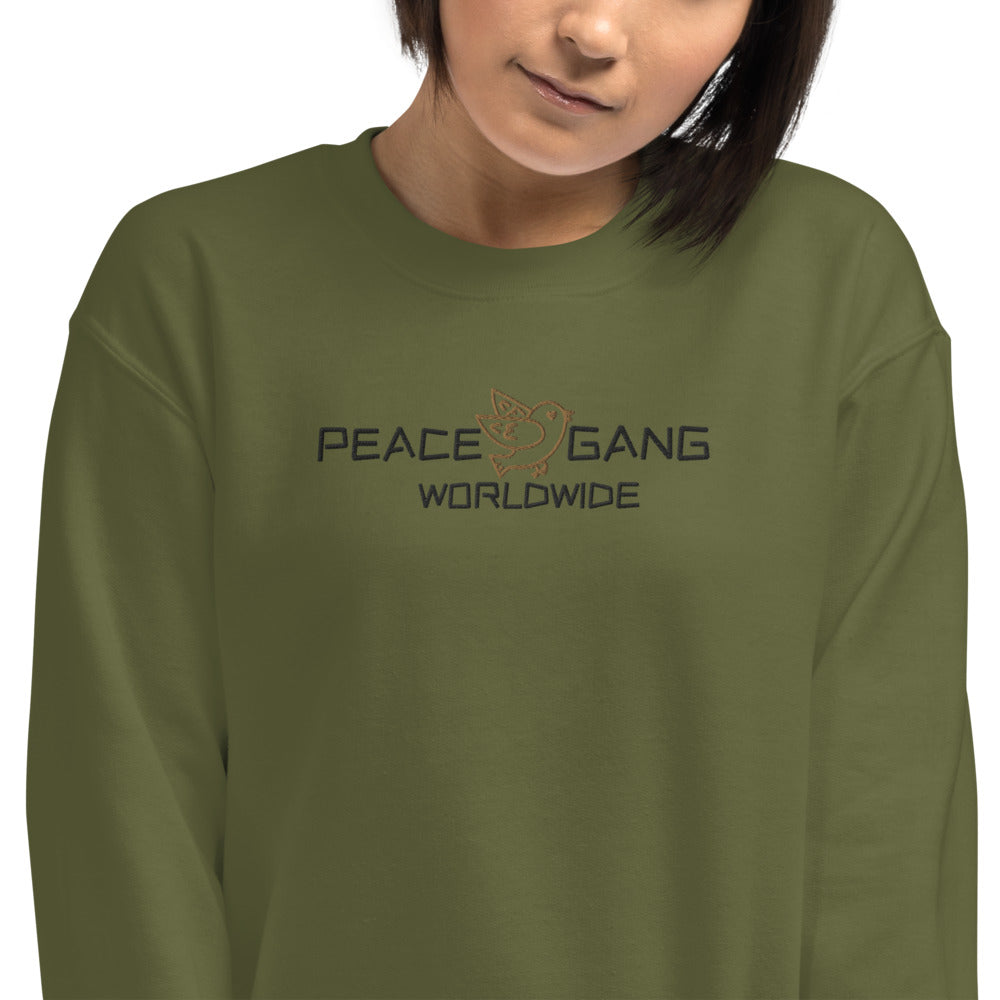 Customizable Unisex Embroidered Sweatshirt - PEACE GANG