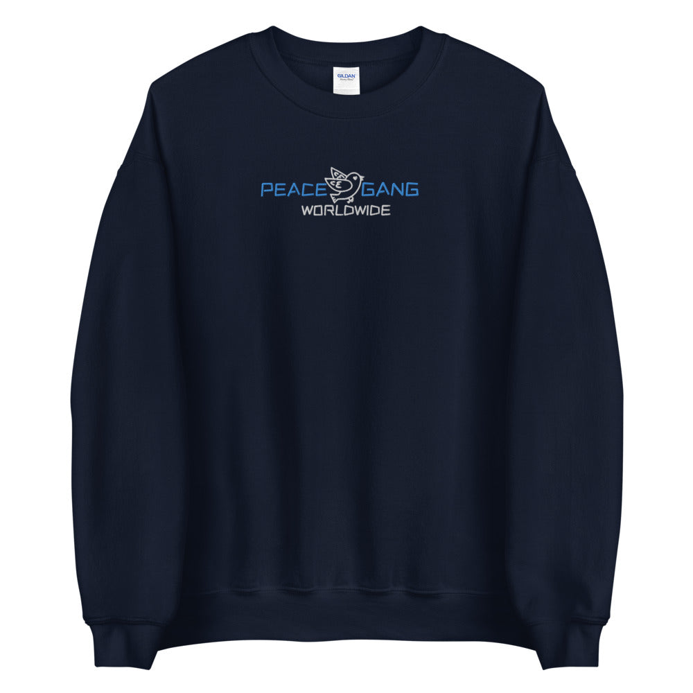 Customizable Unisex Embroidered Sweatshirt - PEACE GANG