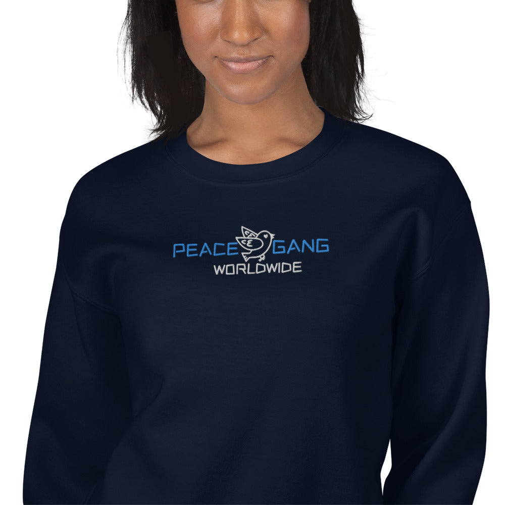 Customizable Unisex Embroidered Sweatshirt - PEACE GANG