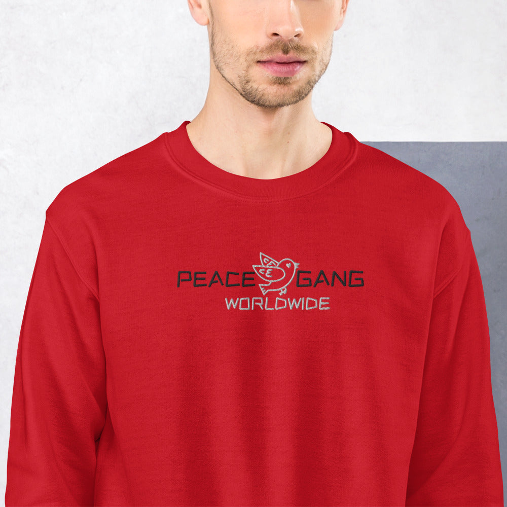 Customizable Unisex Embroidered Sweatshirt - PEACE GANG