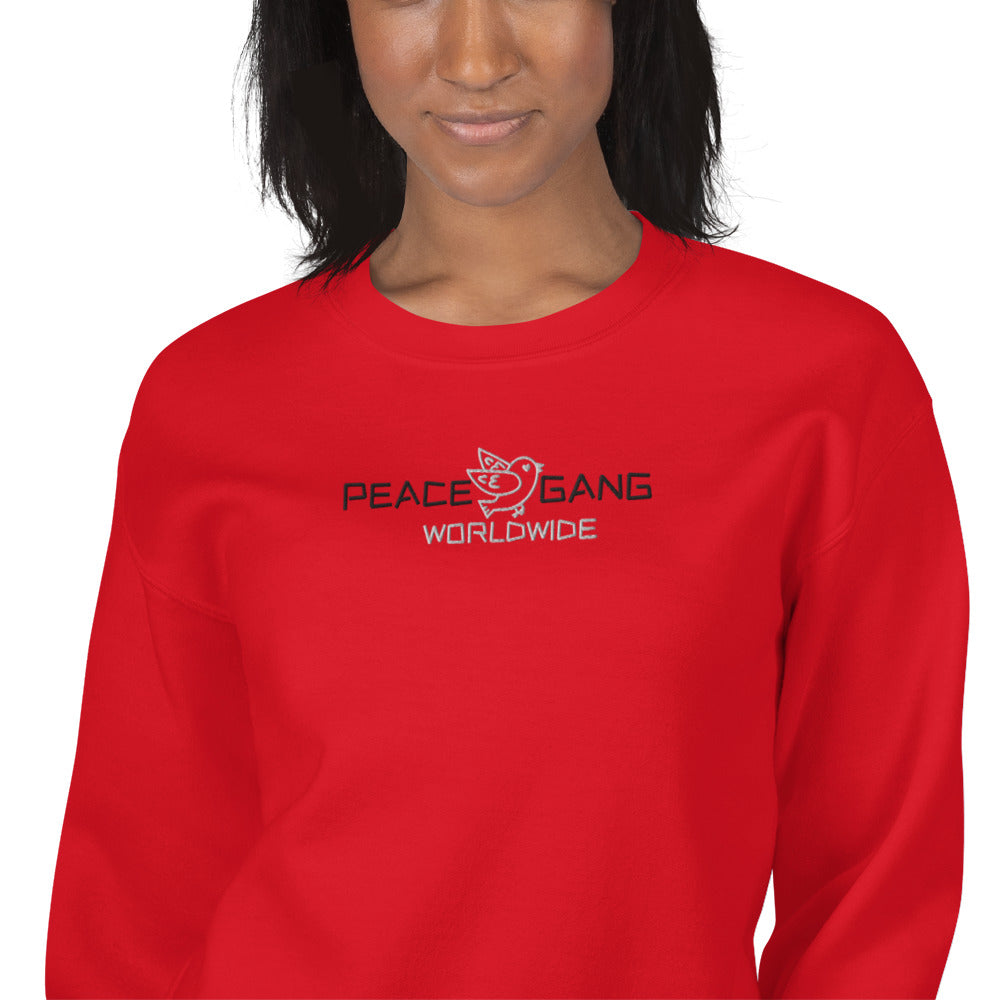 Customizable Unisex Embroidered Sweatshirt - PEACE GANG