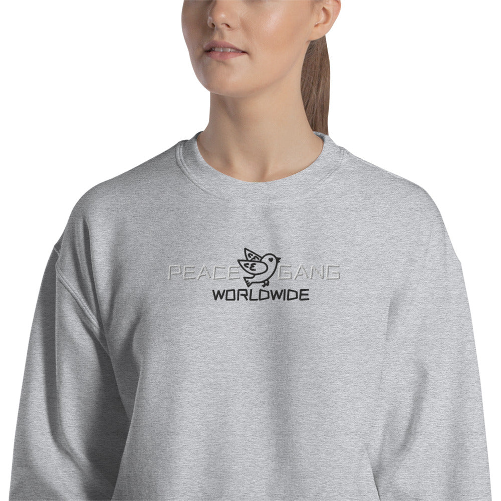 Customizable Unisex Embroidered Sweatshirt - PEACE GANG