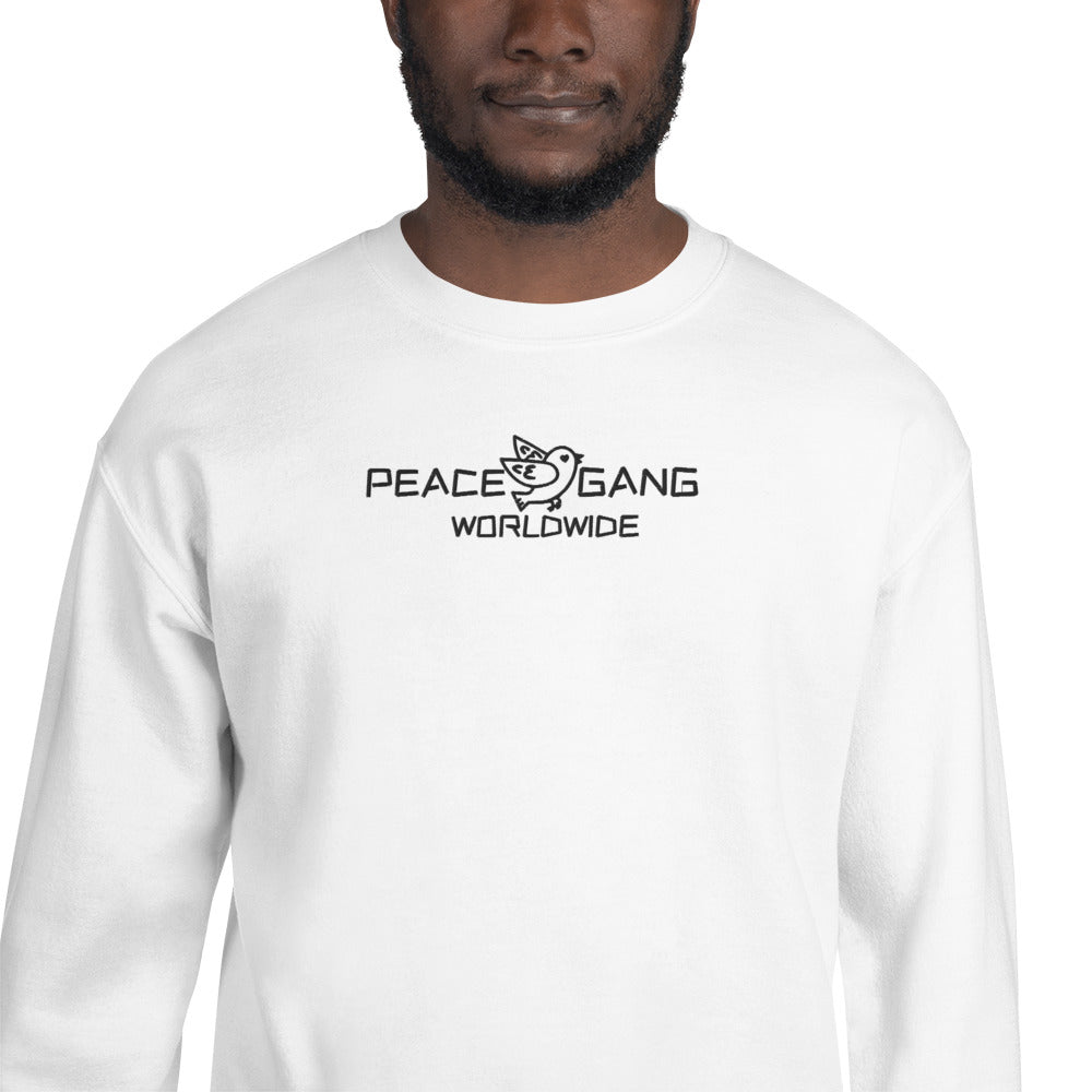 Customizable Unisex Embroidered Sweatshirt - PEACE GANG