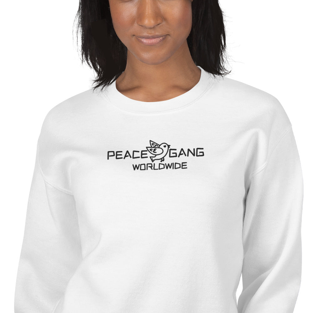 Customizable Unisex Embroidered Sweatshirt - PEACE GANG
