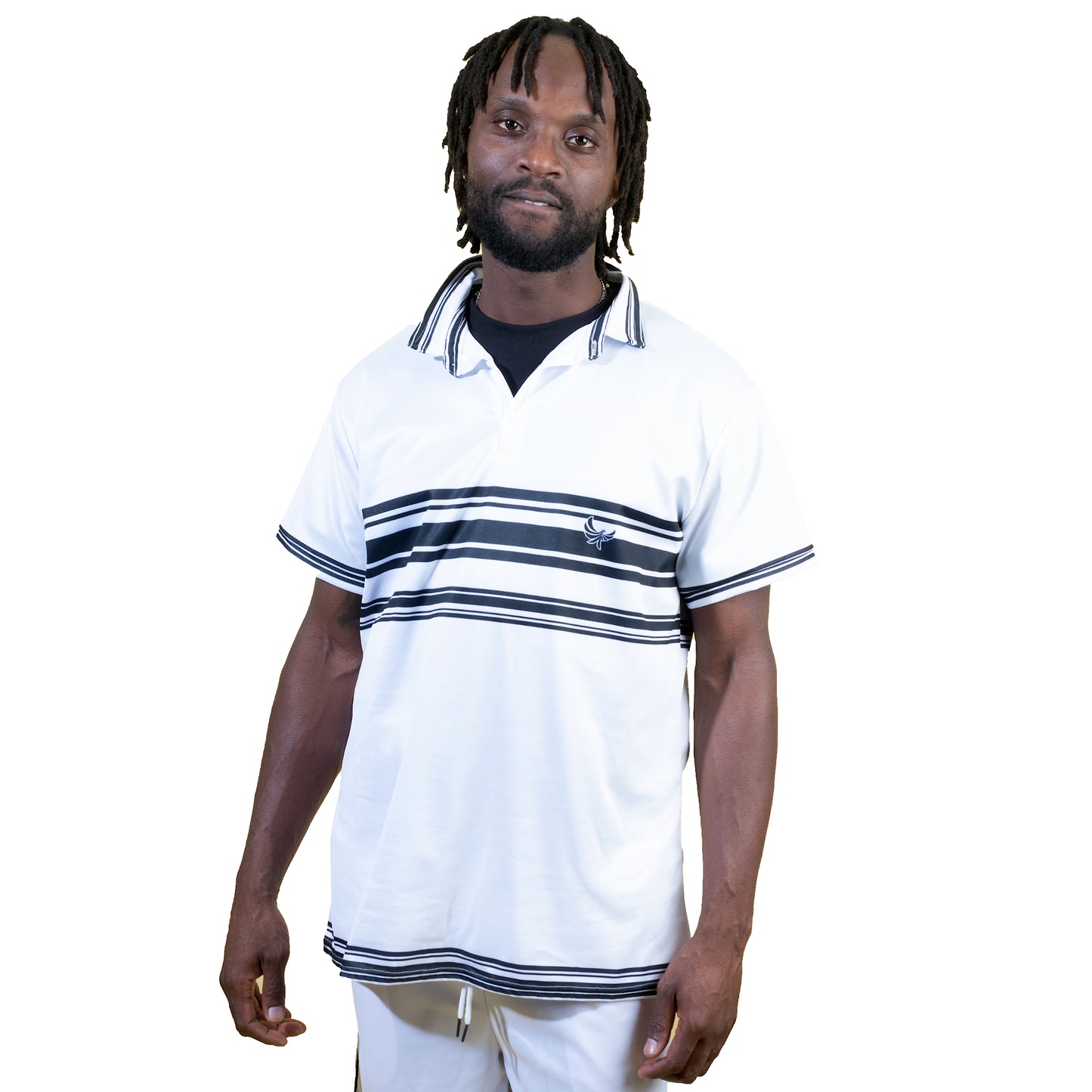 White & Black Polo Shirt - PEACE GANG