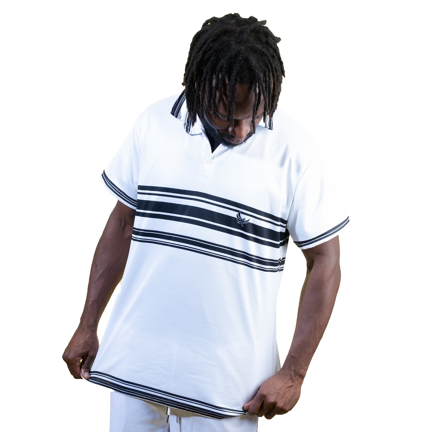 White & Black Polo Shirt - PEACE GANG