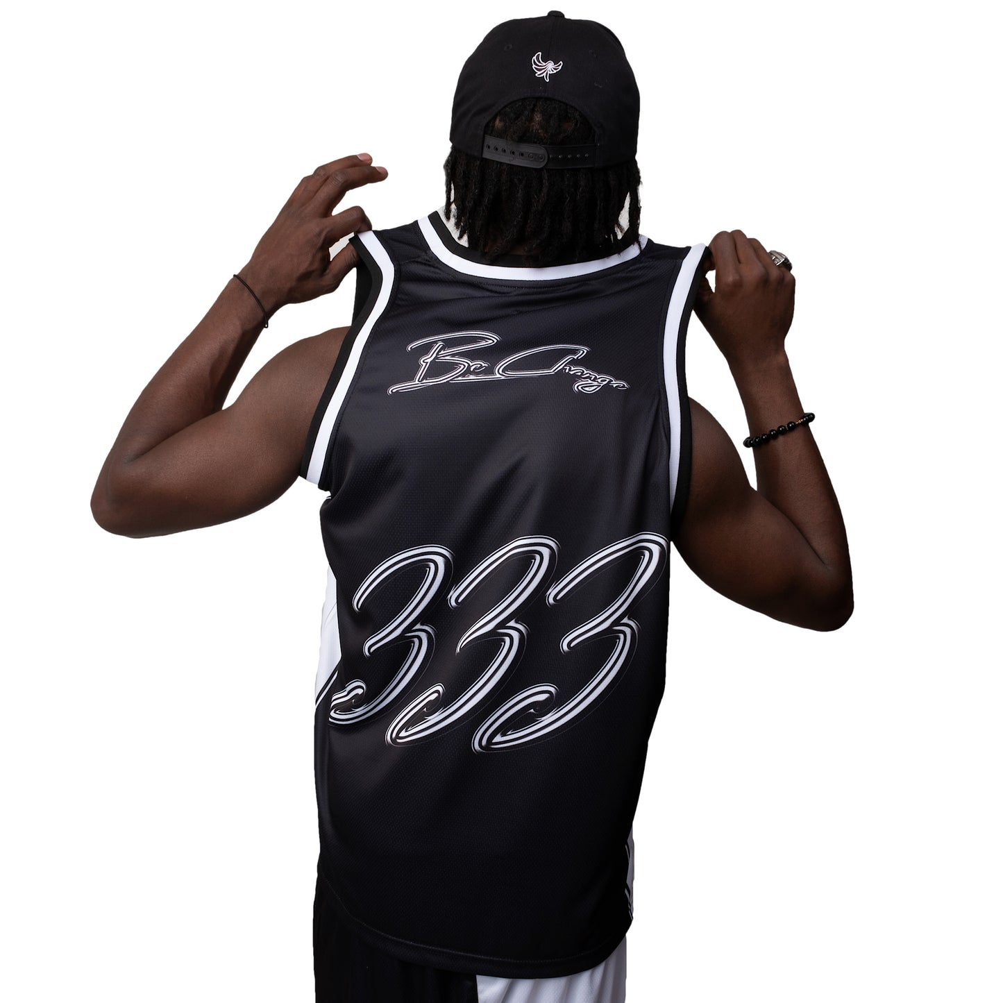 Black and White Basketball Jersey " BE CHANGE "-PEACE GANG