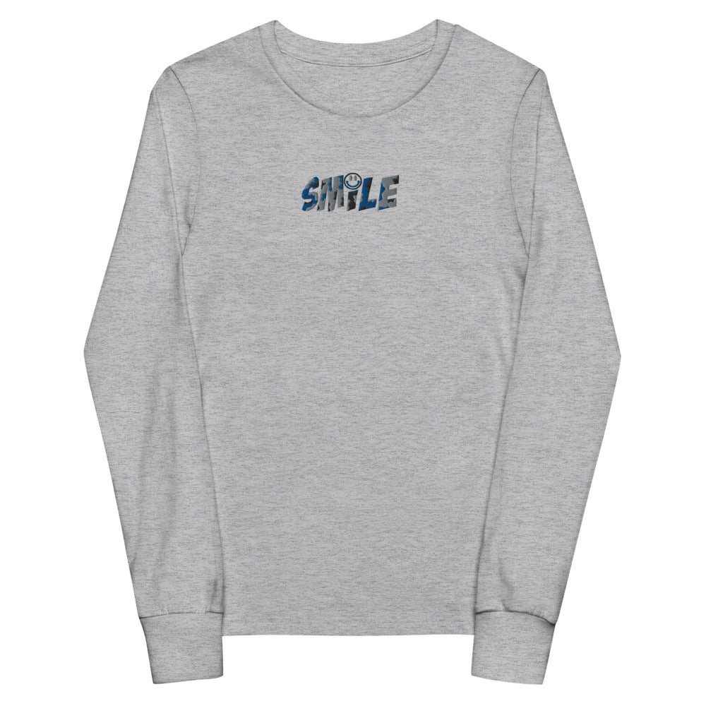 Youth long sleeve cotton tee "SMILE" - PEACE GANG