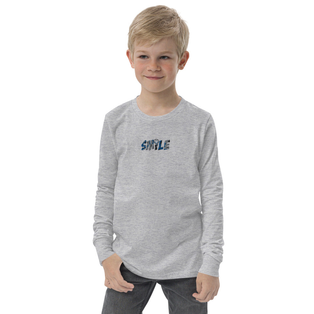 Youth long sleeve cotton tee "SMILE" - PEACE GANG