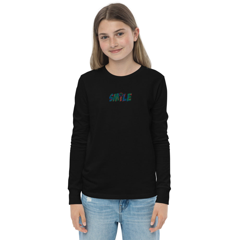 Youth long sleeve cotton tee "SMILE" - PEACE GANG
