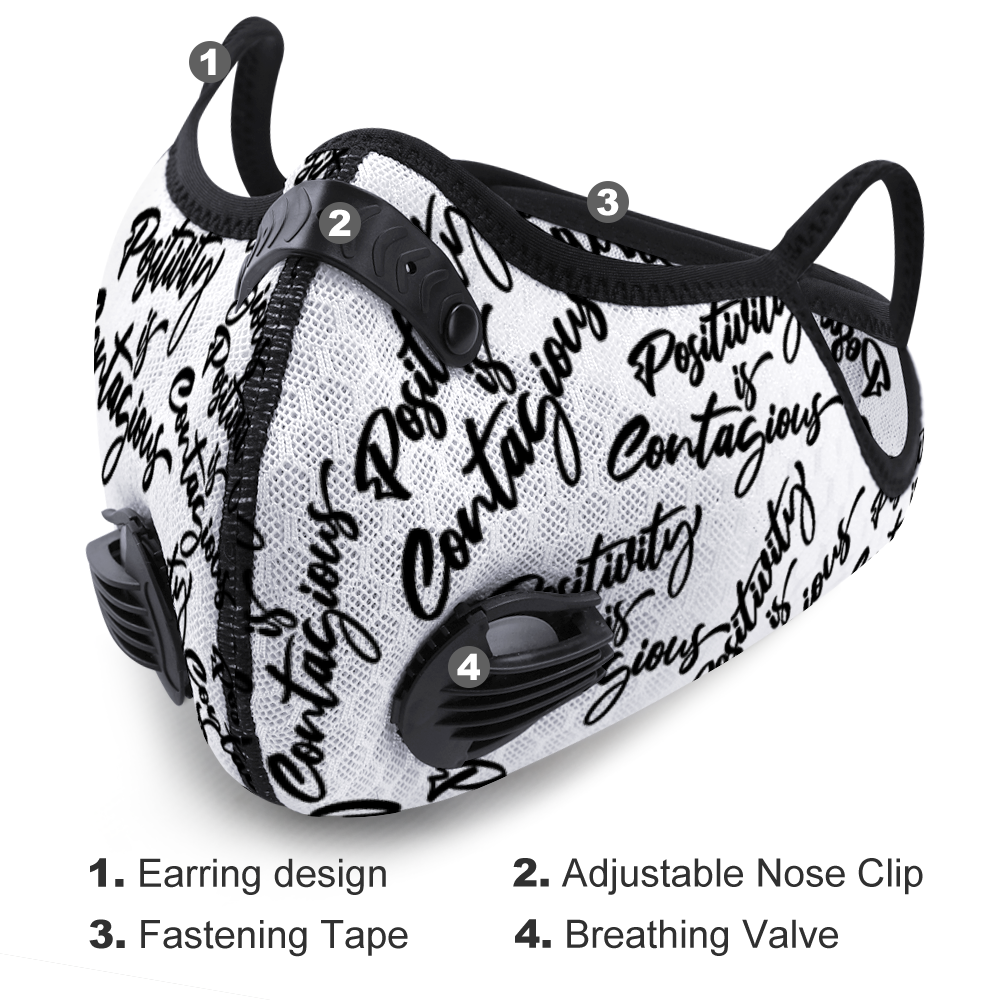 PEACE GANG "Positivity Is Contagious" Fashion Facemask with Breathing Valve