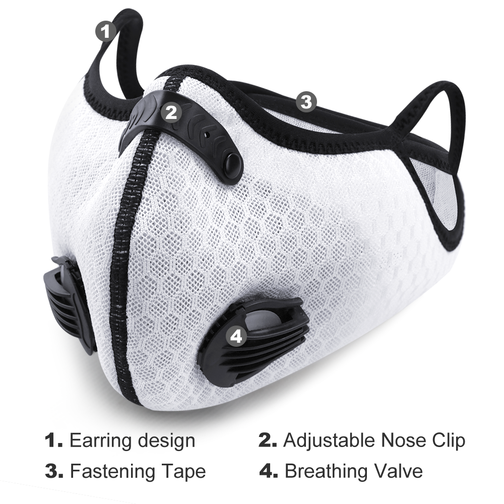 White Facemask with Breathing Valve -PEACE GANG