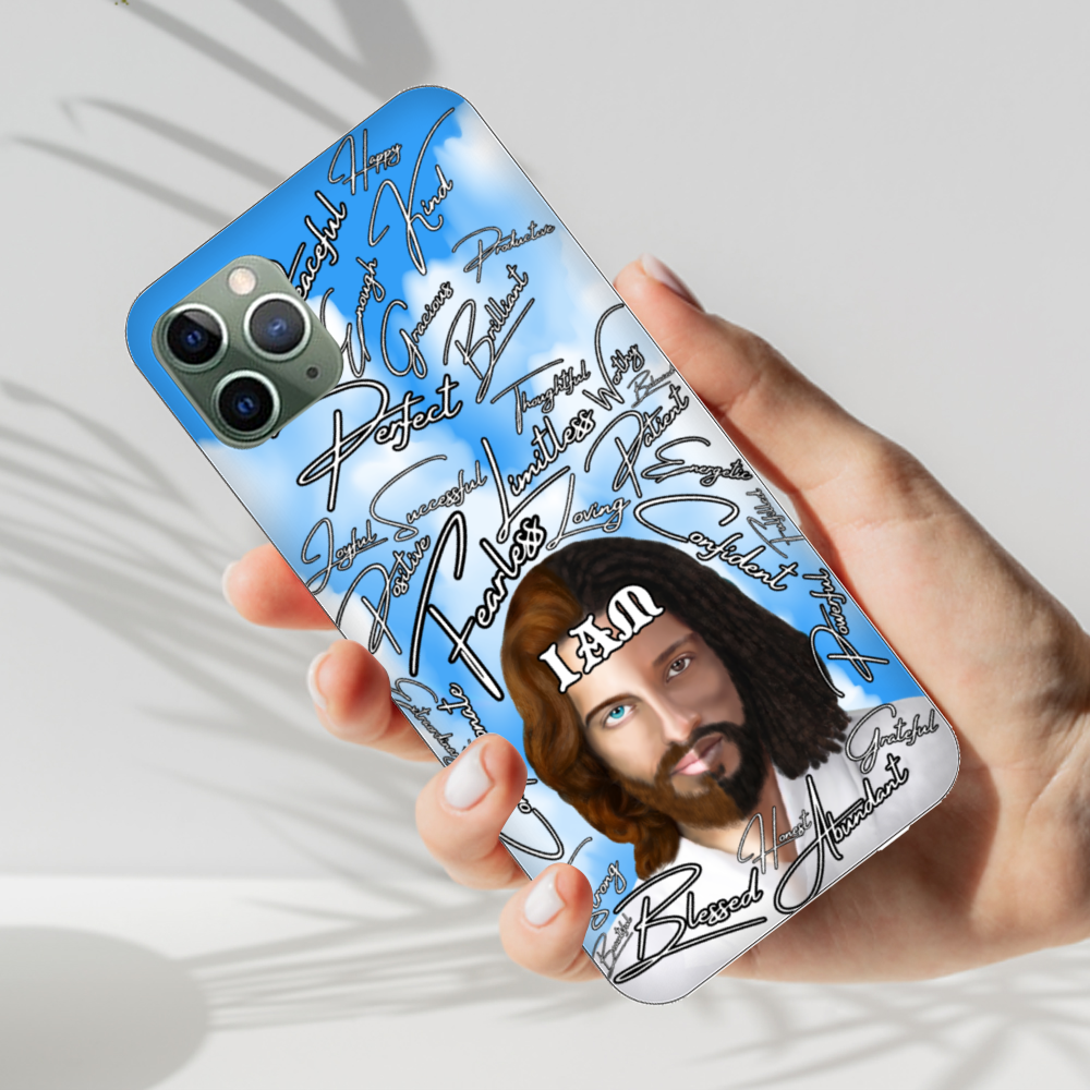 Jesus Christ " IAM " Positive Mantra Concept [All Series] Custom Phone Case Soft TPU Phone Case iPhone 11 12 Samsung S20 S21 Plus Note 20