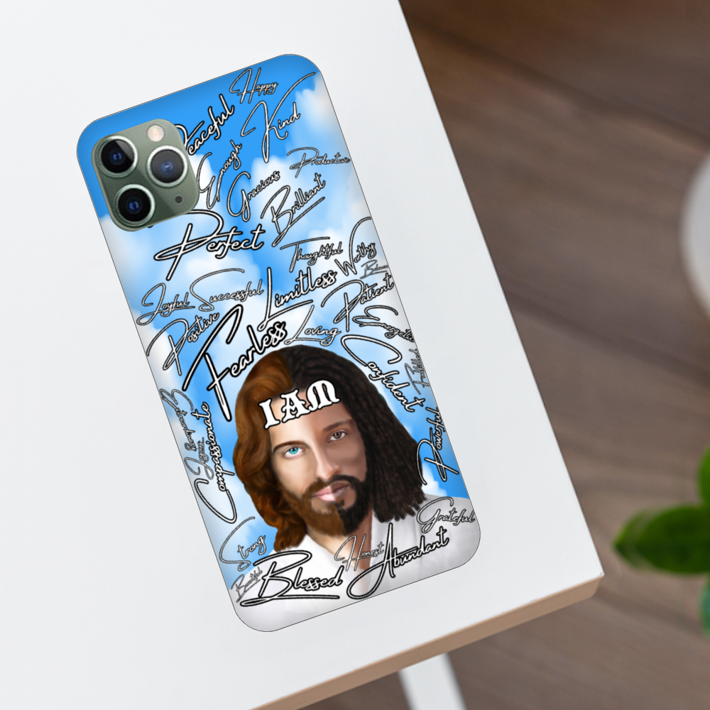 Jesus Christ " IAM " Positive Mantra Concept [All Series] Custom Phone Case Soft TPU Phone Case iPhone 11 12 Samsung S20 S21 Plus Note 20