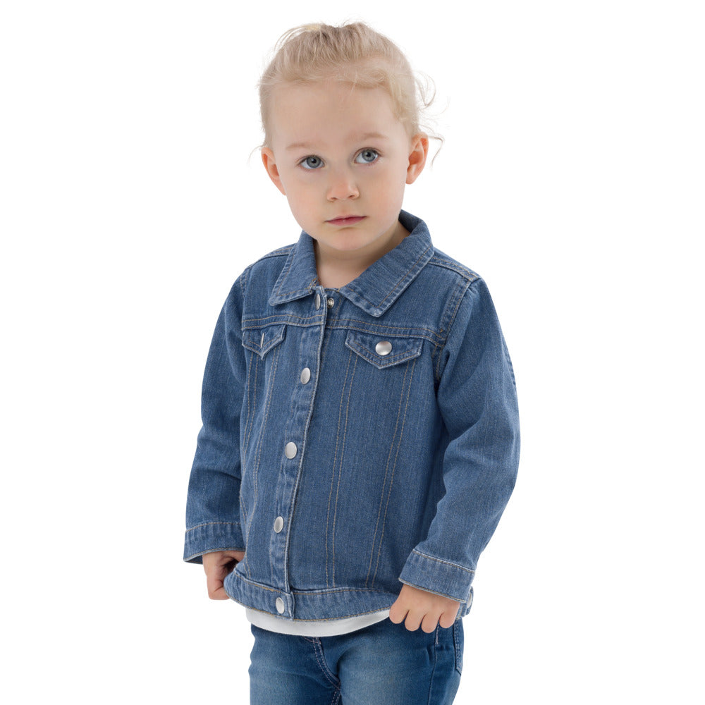 Kids PEACE GANG Embroidered Organic Denim Jacket in canada