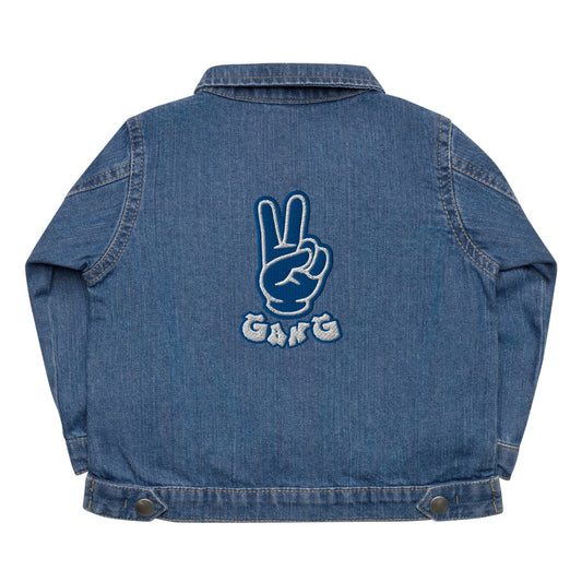 Kids PEACE GANG Embroidered Organic Denim Jacket