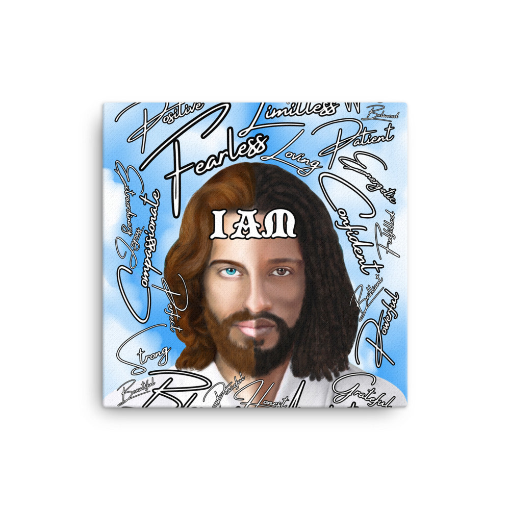 Jesus Christ "IAM" Concept Positive Mantra Canvas Print-PEACE GANG