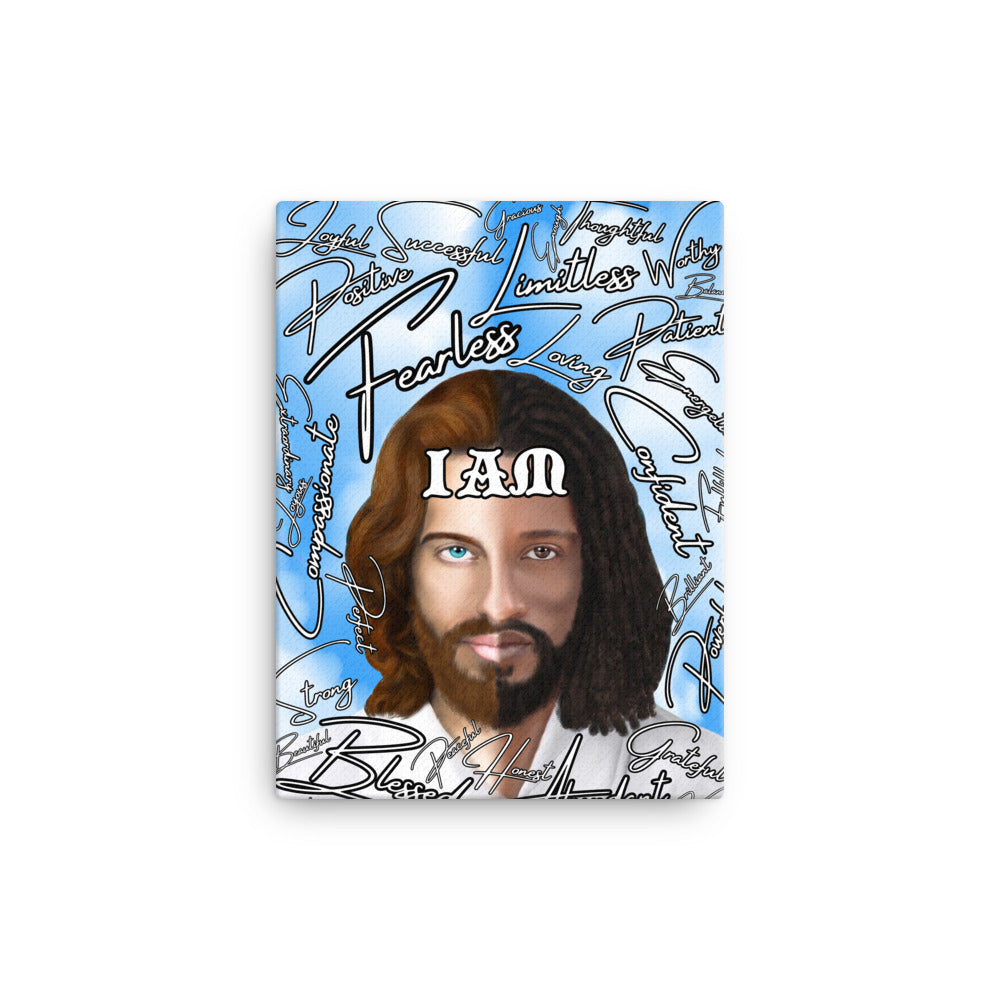 Jesus Christ "IAM" Concept Positive Mantra Canvas Print-PEACE GANG