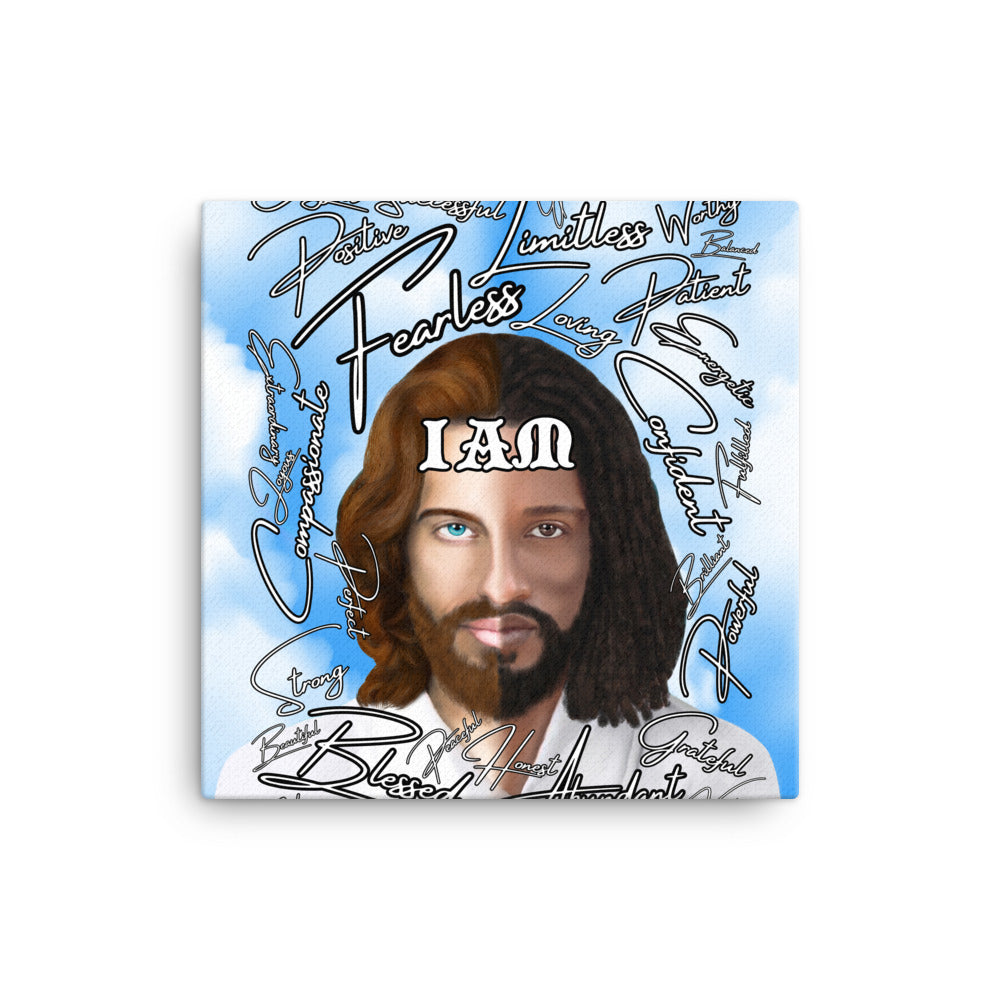 Jesus Christ "IAM" Concept Positive Mantra Canvas Print-PEACE GANG