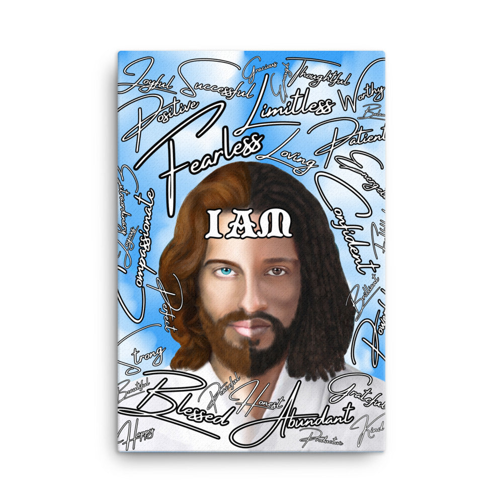 Jesus Christ "IAM" Concept Positive Mantra Canvas Print-PEACE GANG