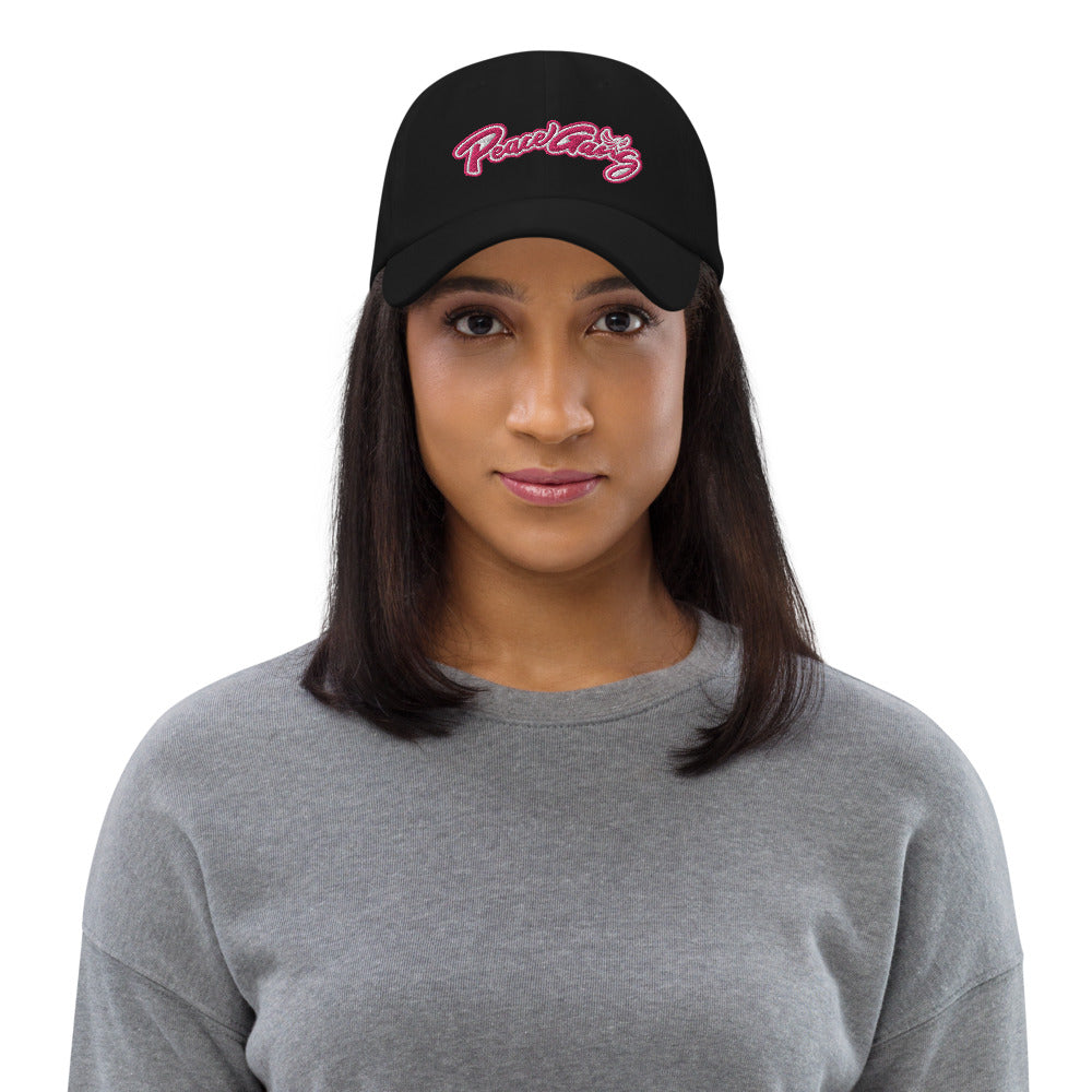 Embroidered Dad Hat pink - PEACE GANG
