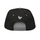 White Five Panel Snap-Back Flat Bill Cap- PEACE GANG