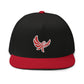 Red and Black High Profile 5 Panel Snap-Back Flat Bill Cap-PEACE GANG