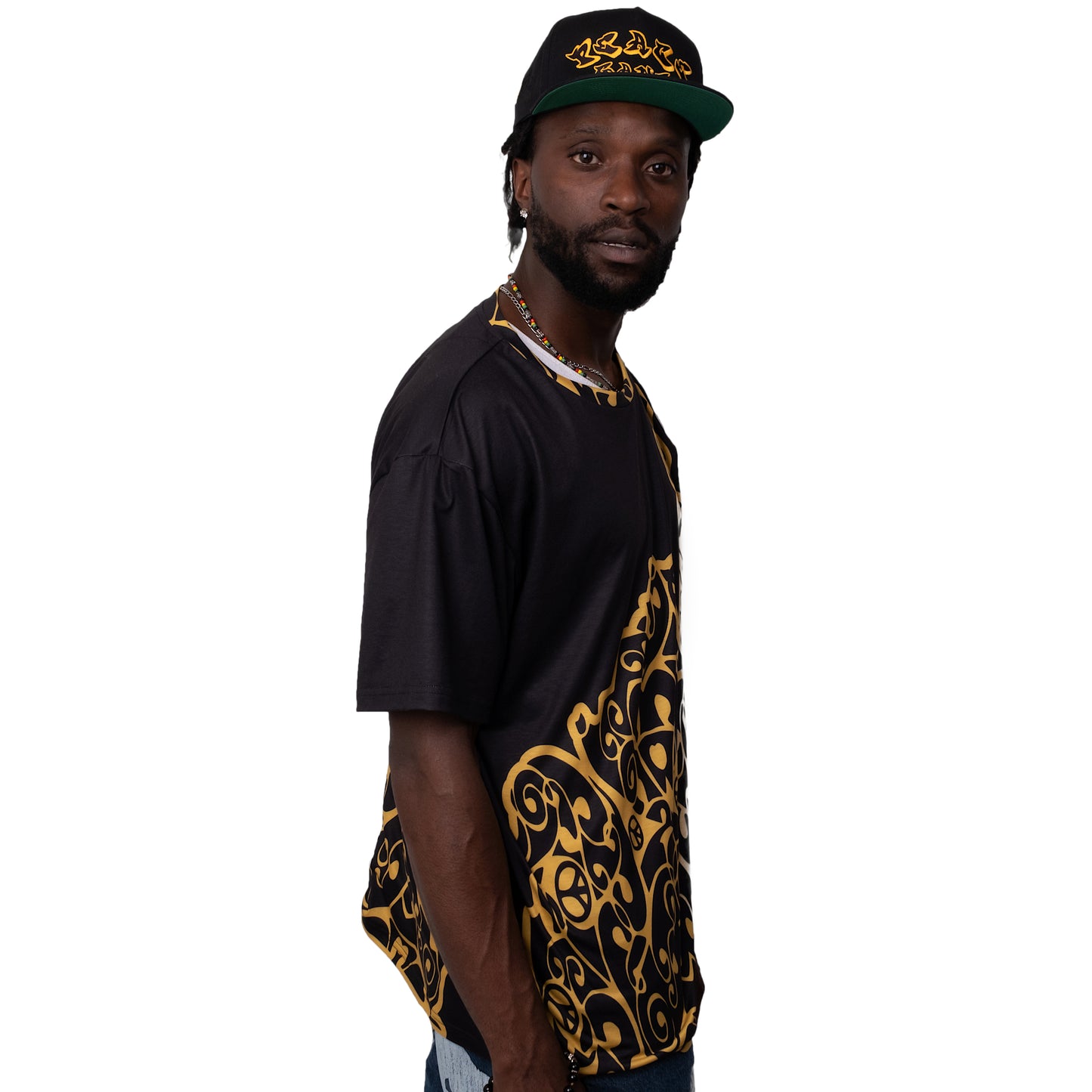 Unisex T-Shirt Black/Gold PEACE GANG