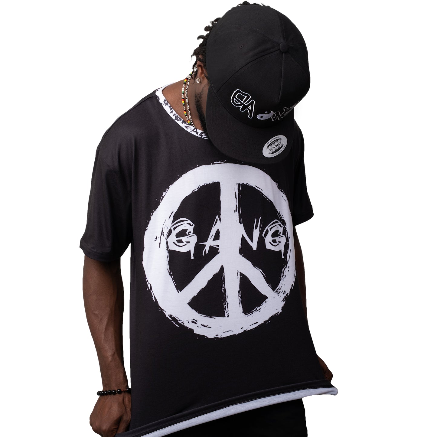 Unisex T-Shirt Black/White "Peace Grunge"  PEACE GANG