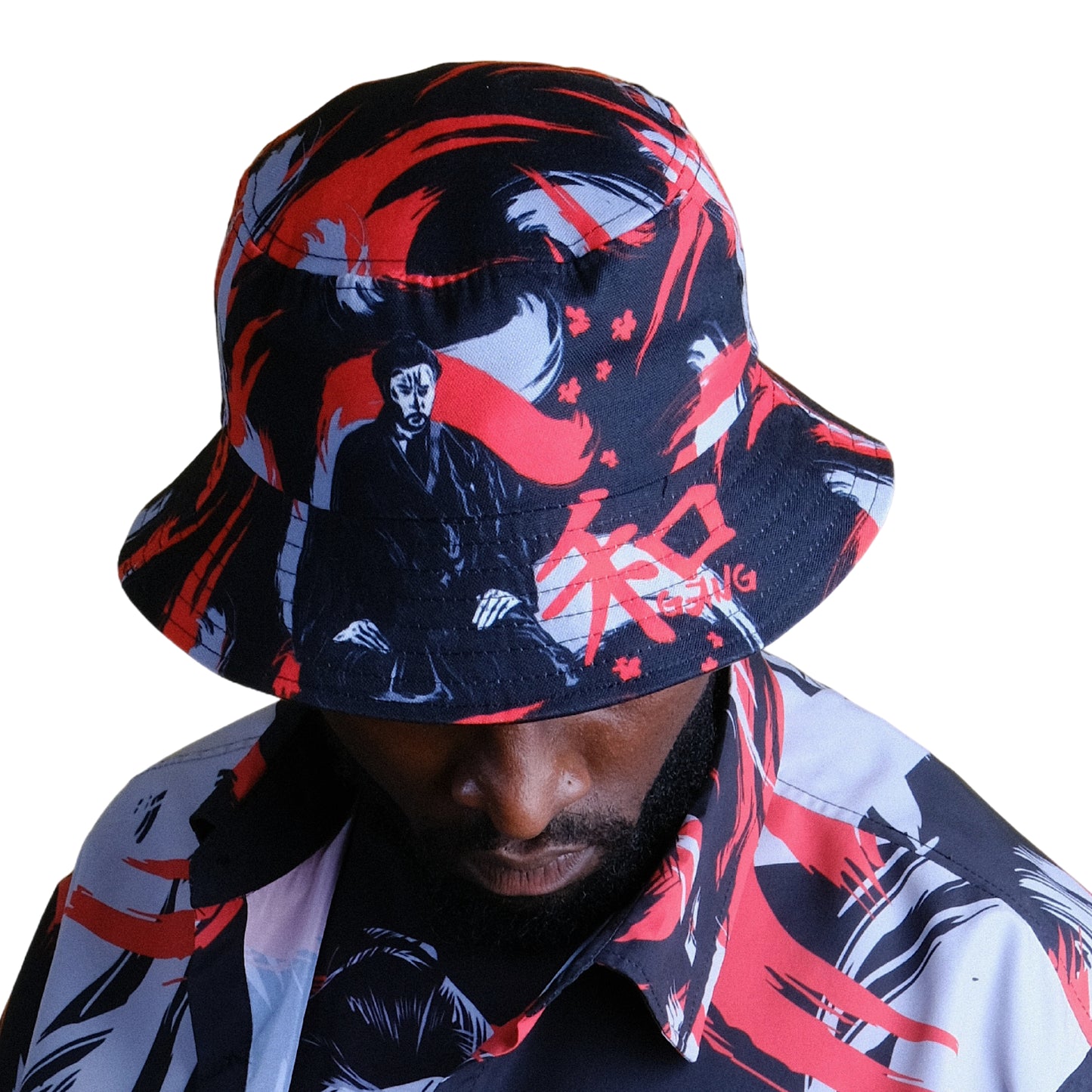 Bucket Hat " KANJI"  PEACE GANG