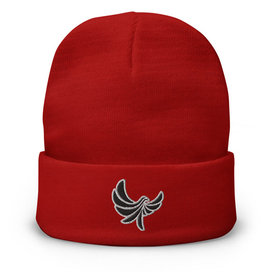 Red Beanie Hat PG Dove - PEACE GANG
