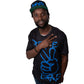 Unisex T-Shirt Blue/Black Peace Sign PEACE GANG
