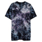 Embroidered Oversized Tie-Dye T-Shirt - PEACE GANG Cursive