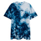 Embroidered Oversized Tie-Dye T-Shirt - PEACE GANG Cursive