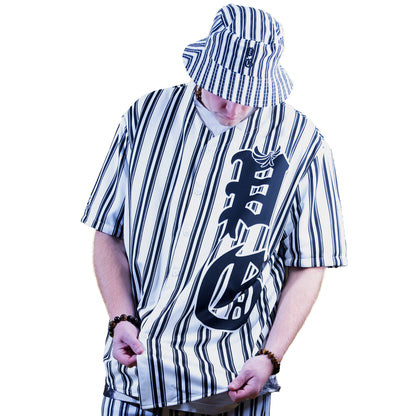 Pin Striped Baseball Jersey - PEACE GANG