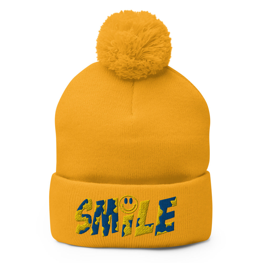 Pom-Pom Beanie Hat SMILE - PEACE GANG