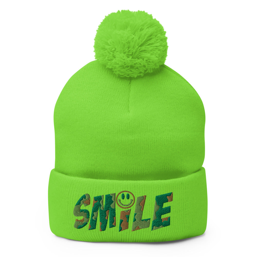Pom-Pom Beanie Hat SMILE - PEACE GANG