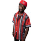 Button Down Shirt Red & Black Stripe PEACE GANG