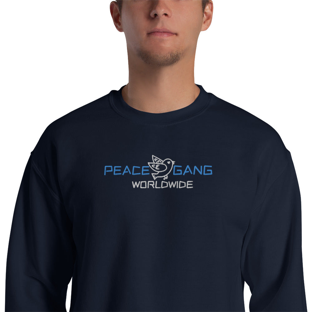 Customizable Unisex Embroidered Sweatshirt - PEACE GANG