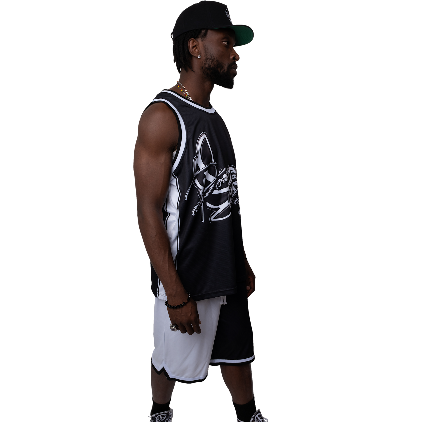 Black and White Basketball Jersey " BE CHANGE "-PEACE GANG in canada