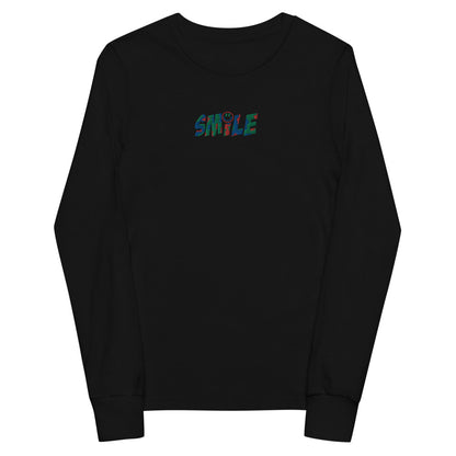 Youth long sleeve cotton tee "SMILE" - PEACE GANG
