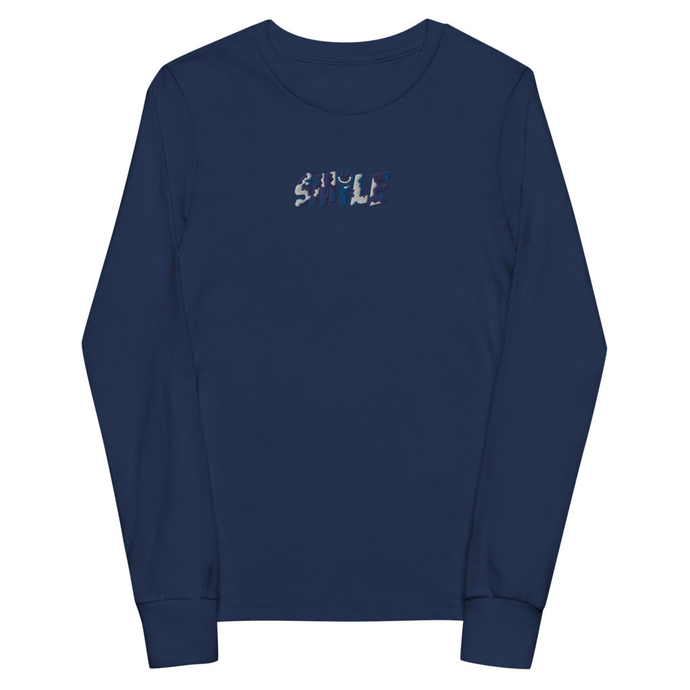 Youth long sleeve cotton tee "SMILE" - PEACE GANG